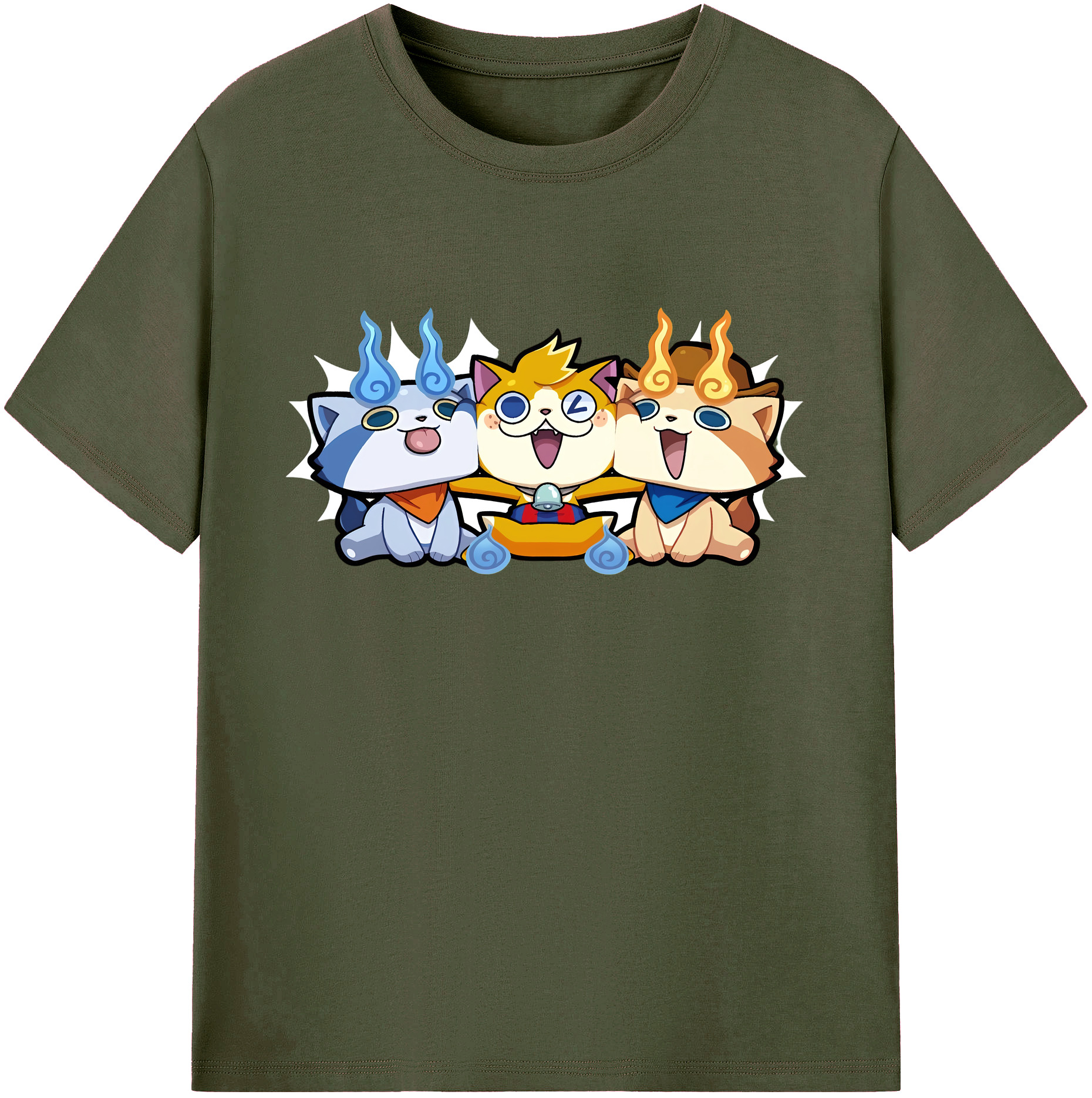 （画像用） 妖怪ウォッチ Yo-kai Watch 綿100％ メンズ半袖Tシャツ｜肌触りやわらか＆通気性
